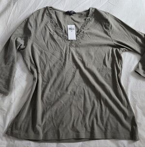 Ralph Lauren 3/4 Sleeve Lace Detail Top